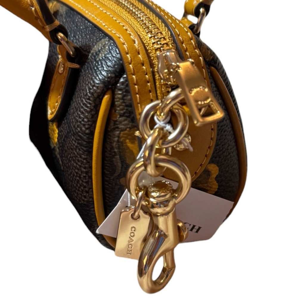Coach Mini Rowan Bag Charm in Signature Canvas with Floral Print, NWT - Picture 6 of 9